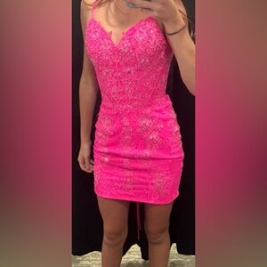 Pink corset size 00 homecoming dress